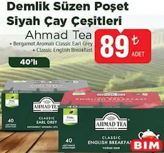 AHMAD TEA DEMLİK SÜZEN POŞET SİYAH ÇAY ÇEŞİTLERİ 40'LI